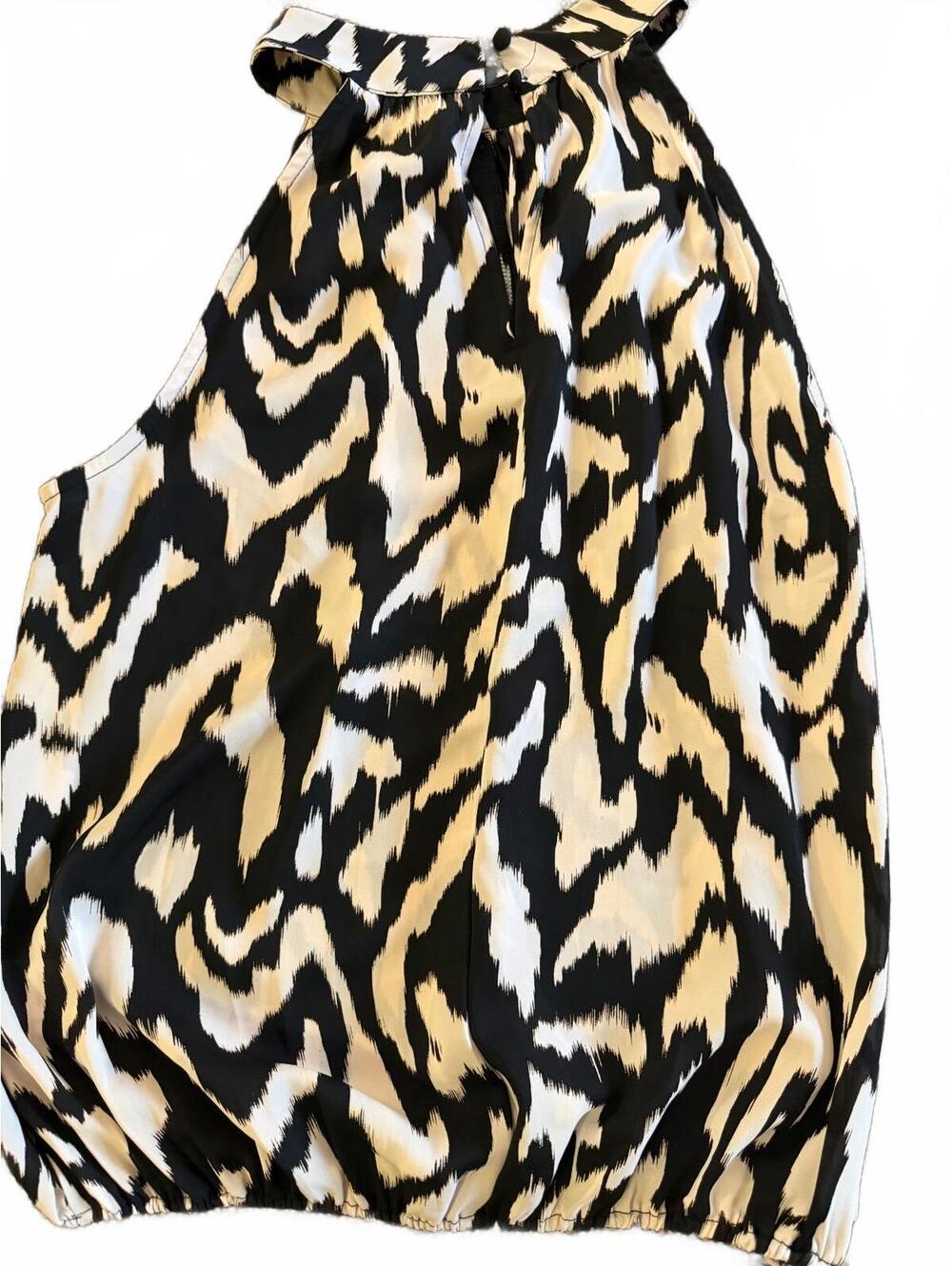 Peyton Jensen Women's Medium Sleeveless Animal Print Blouse #1019